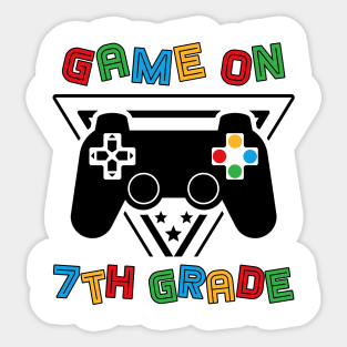 Back To School Game On 7th Grade Funny Gamer Kids Boys Sticker